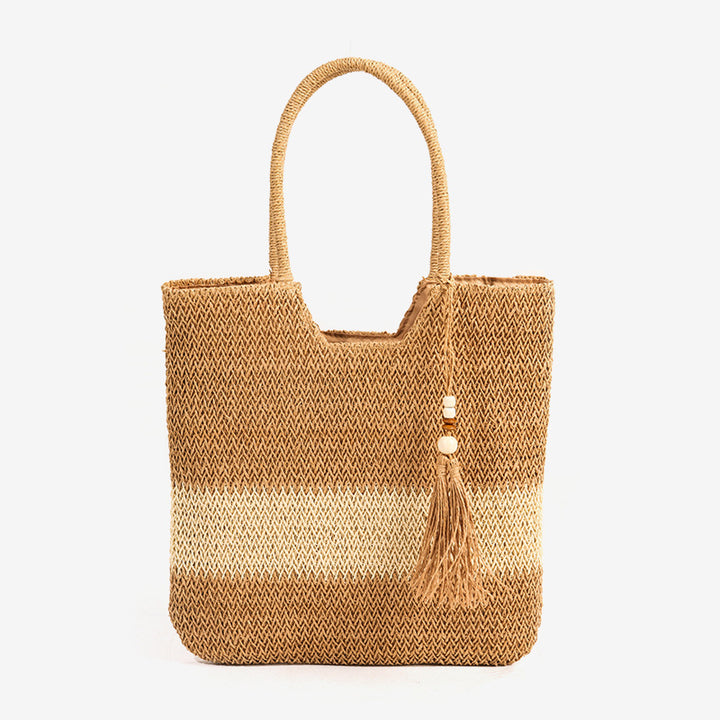 Damen Elegante Strandtasche mit fransenbesetztem Design Karnz
