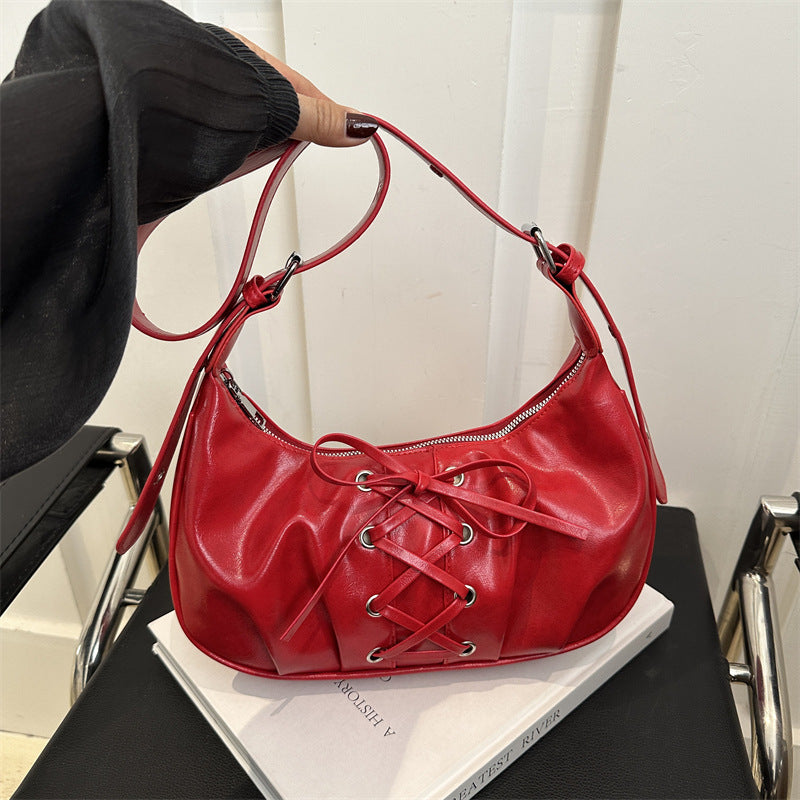 Stylische Schnür-Schultertasche