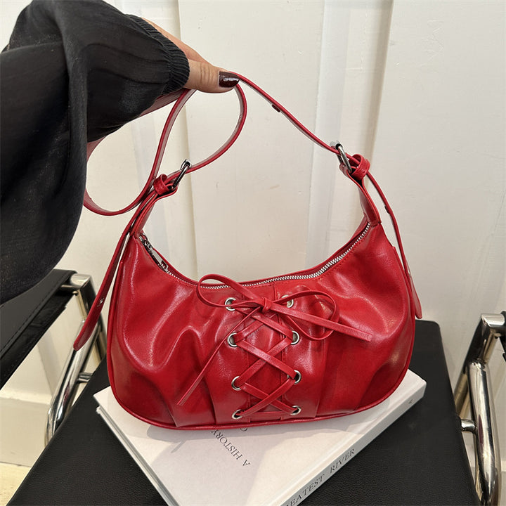 Stylische Schnür-Schultertasche