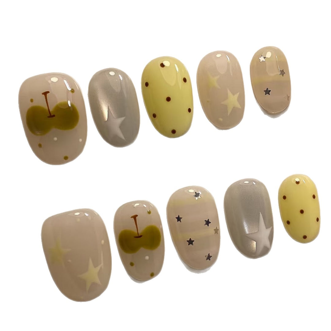 Künstlerisches dekoratives Press-on-Nagelset