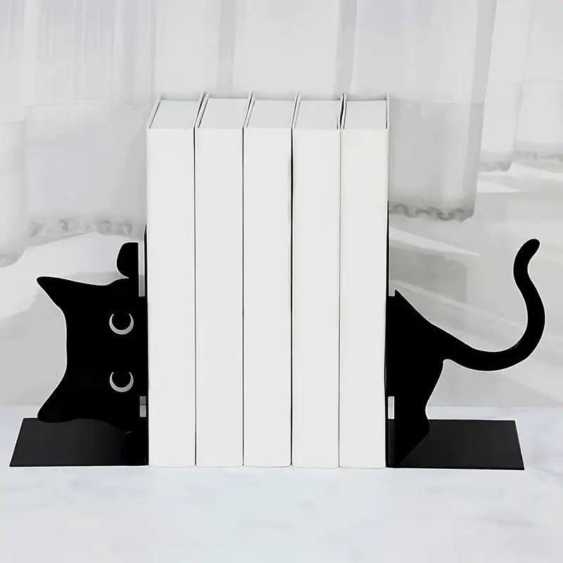 Katzenförmige Metallbuchstützen