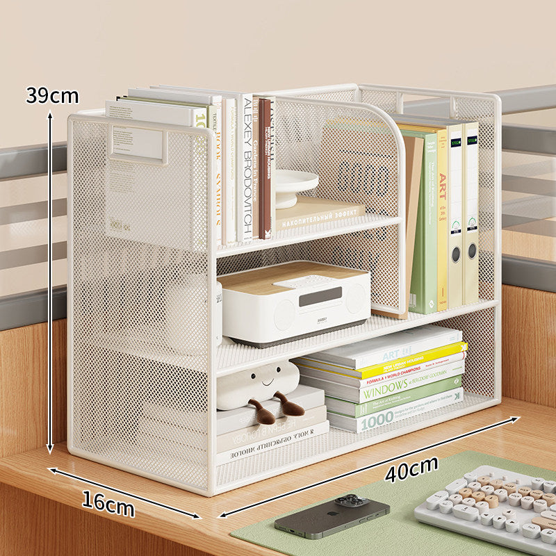 Mesh Desktop Open-Shelf Organizer mit integrierten Griffen und Trennwänden