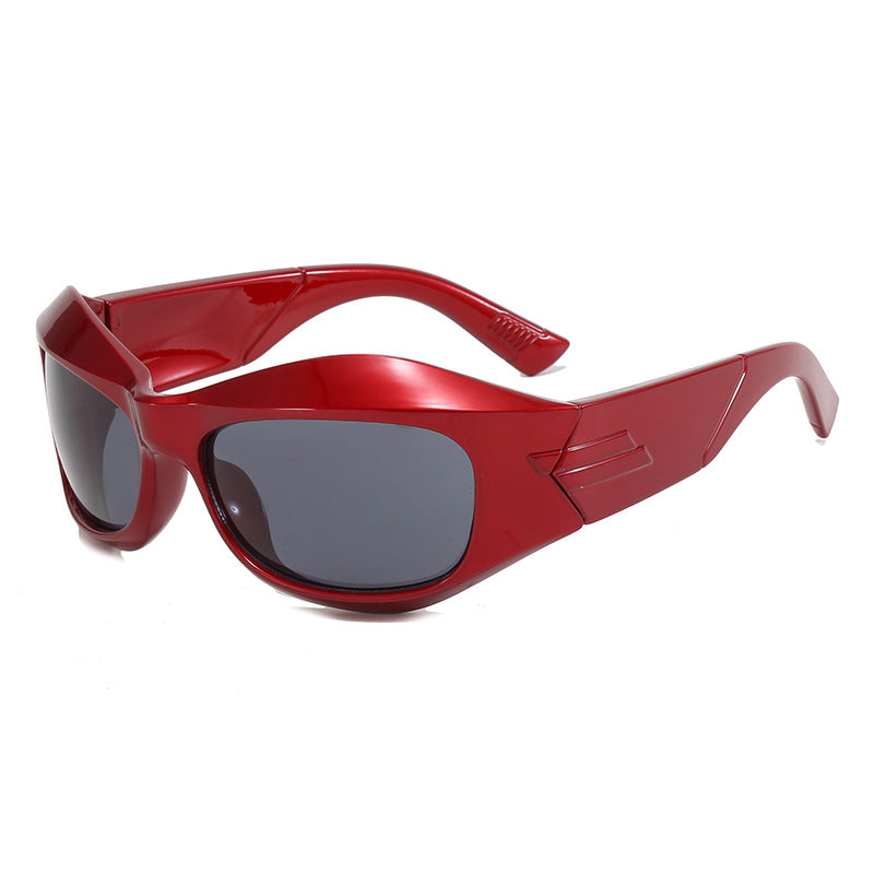 Damen Retro-Sonnenbrille im trendigen Schilddesign Karnz