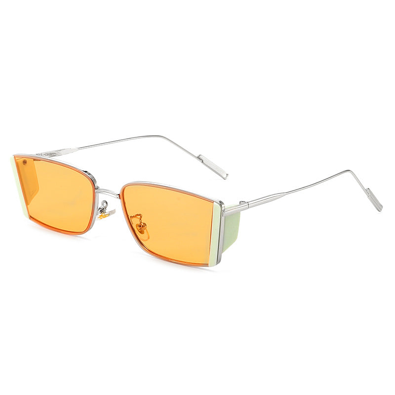 Damen elegante quadratische Sonnenbrille mit feinem Metallrahmen Karnz