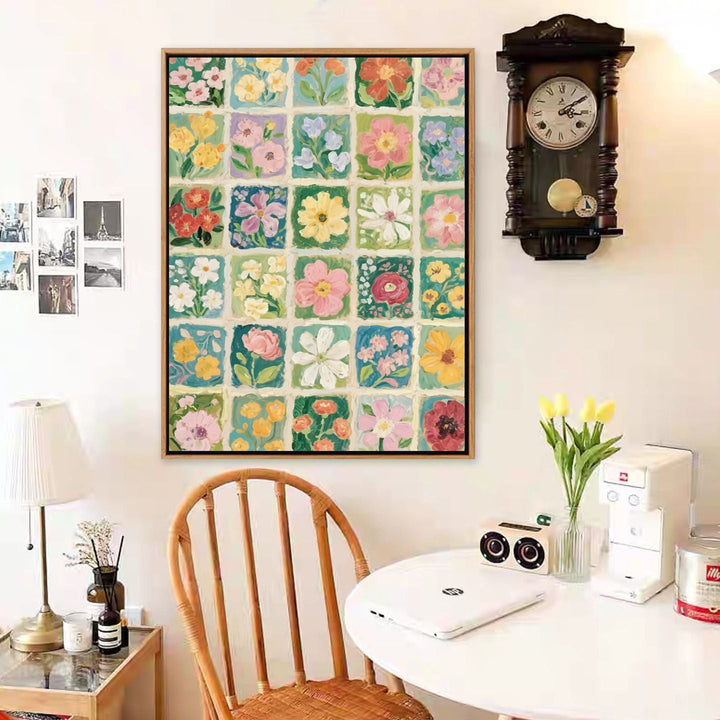 Farbige Blumendesign Leinwanddruck Karnz