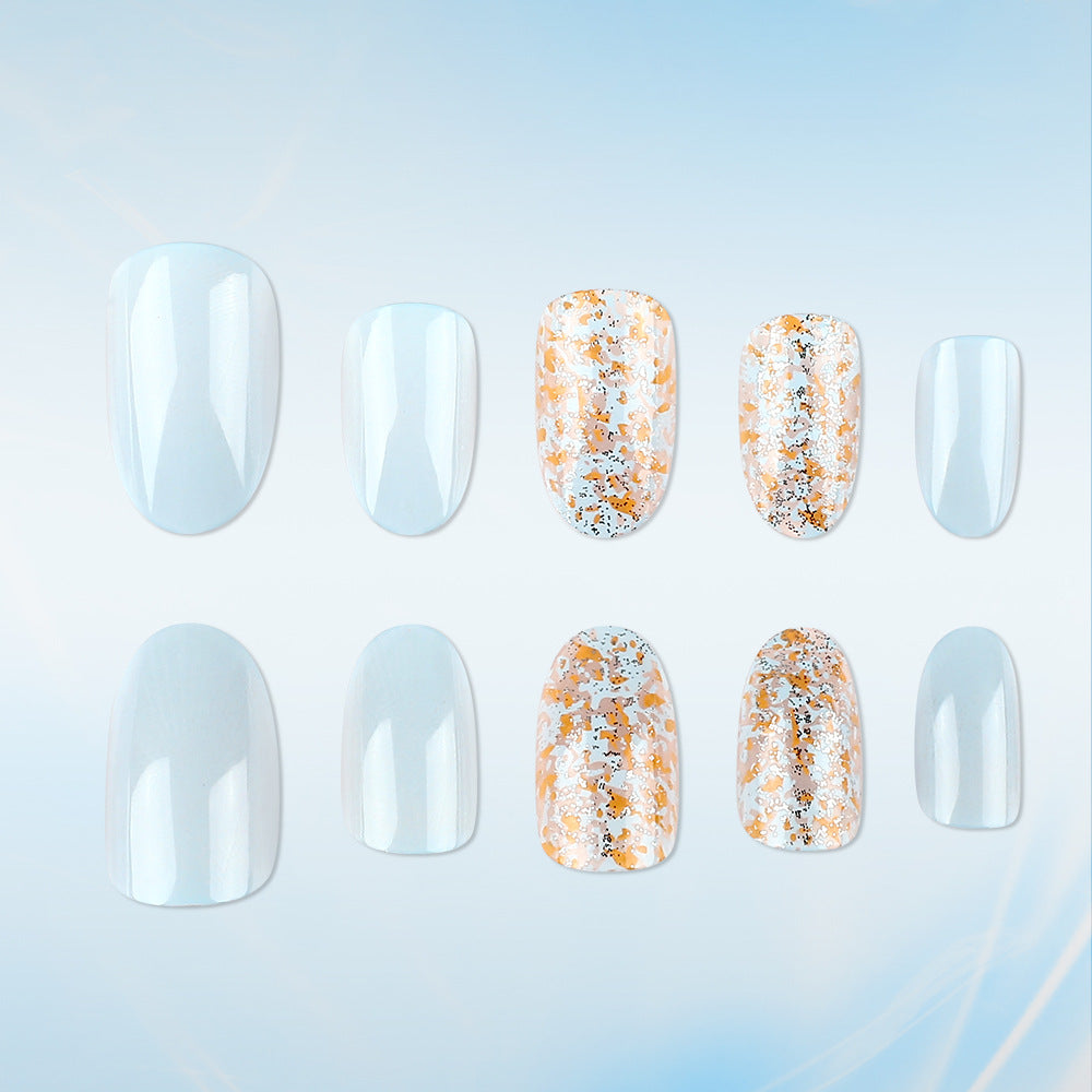 Elegantes Press-On-Nagelkunst-Set mit Glitzerakzenten Karnz