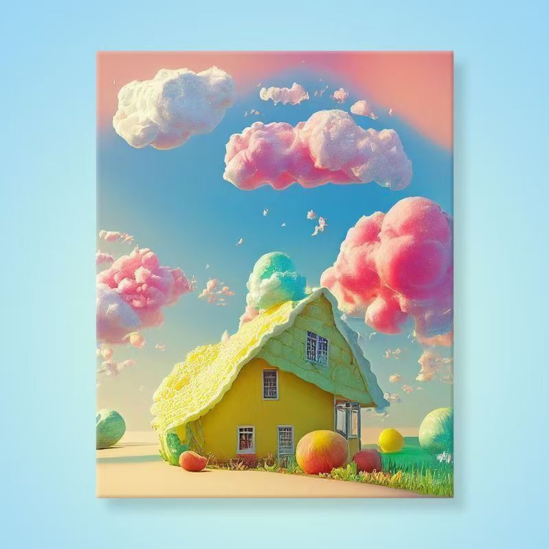 Verspielt Fantasie Landschaft Leinwand Kunst Karnz