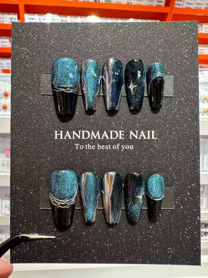 Handgemachtes Glitzerndes Press-On Nail Set