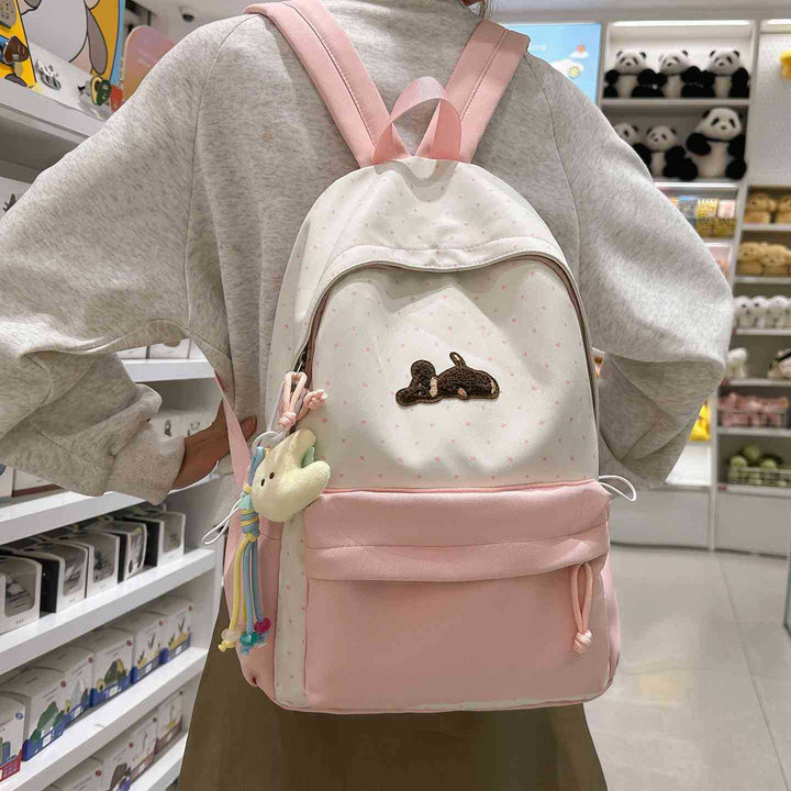 Verspielter gepunkteter animierter Rucksack Karnz