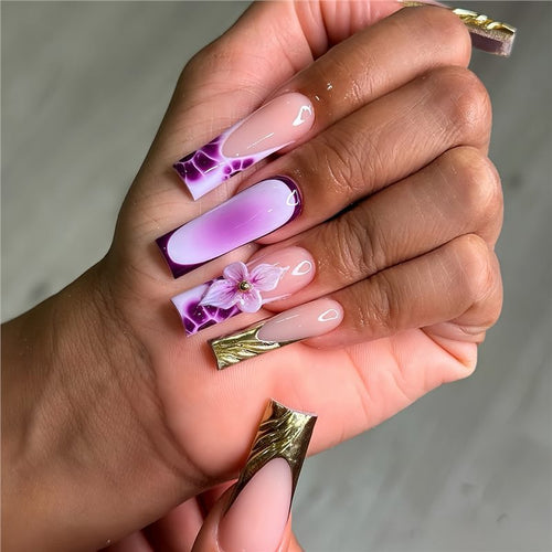 Floral Acryl Nagelkunst Verlängerungen Karnz