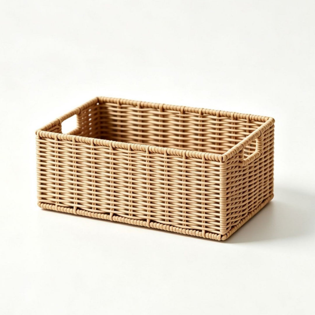 Eleganter Aufbewahrungskorb Aus Natürlichem Rattan Karnz