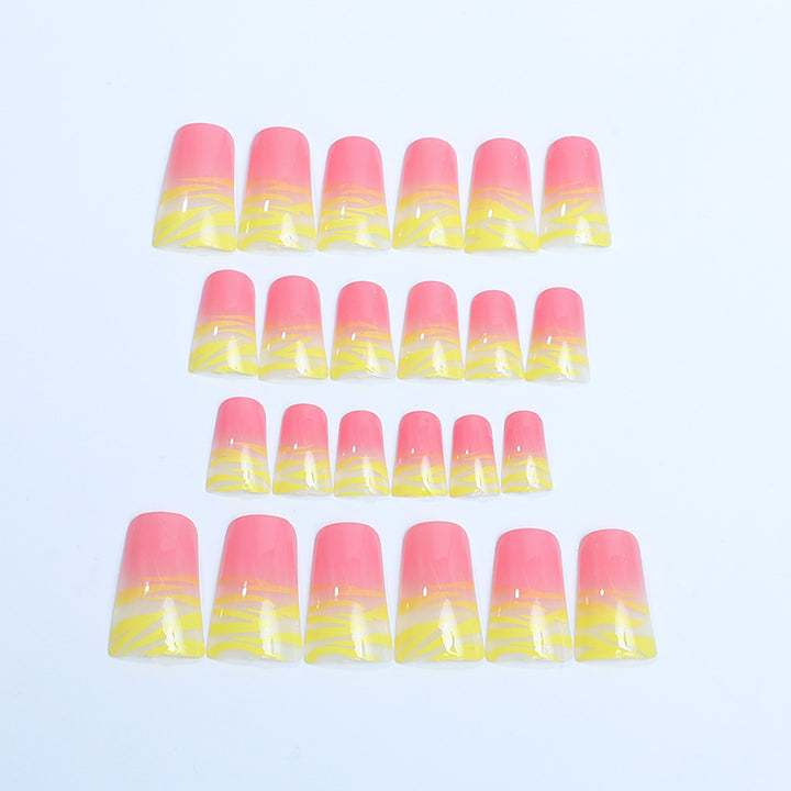 Künstlerisches Ombre Press-On Nagelset Karnz