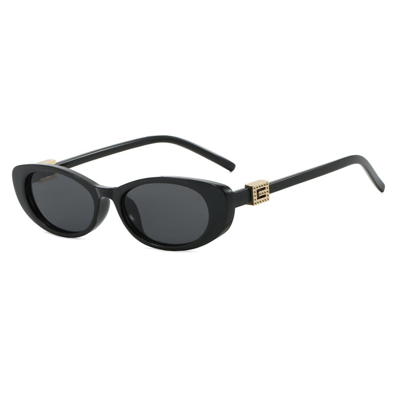Damen elegante Cat-Eye Sonnenbrille mit feinen Akzenten Karnz