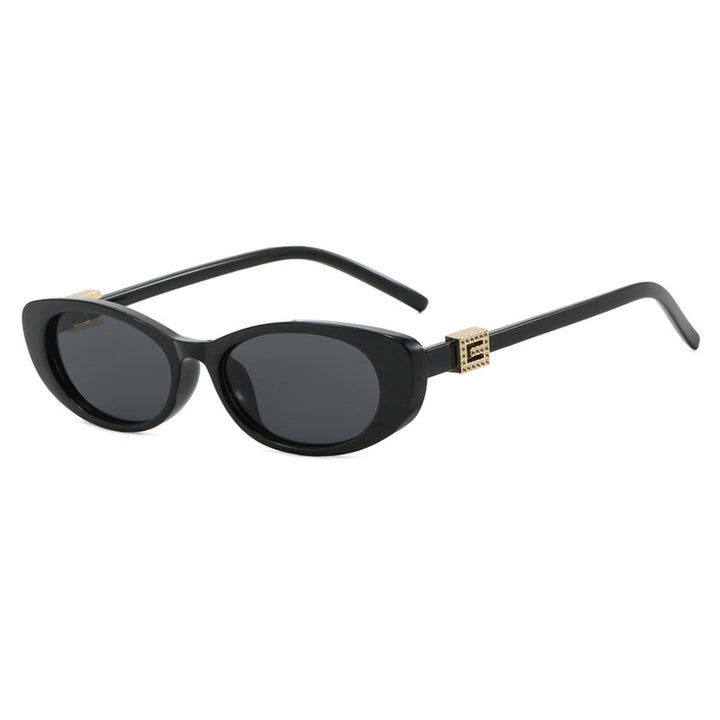 Damen elegante Cat-Eye Sonnenbrille mit feinen Akzenten Karnz