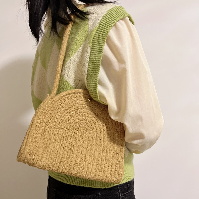 Damen modische Schultertasche mit geripptem Design Karnz
