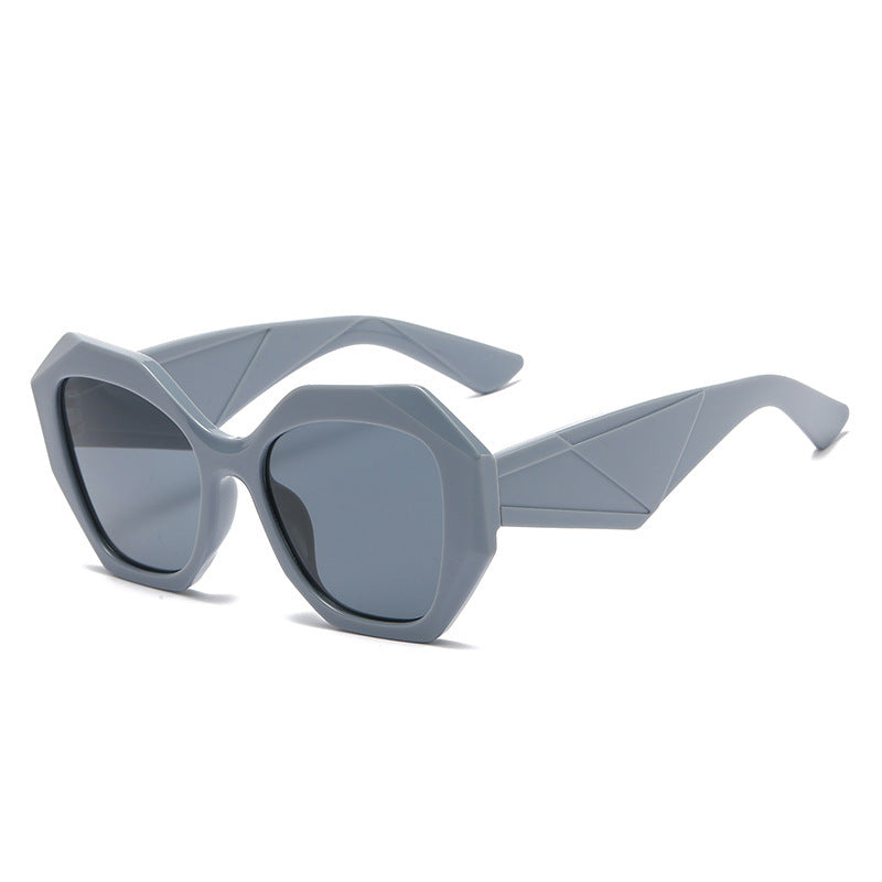 Damen außergewöhnliche polygonale Sonnenbrille Karnz