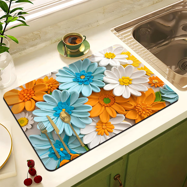 Blumenmuster Anti-Rutsch Küchenmatte