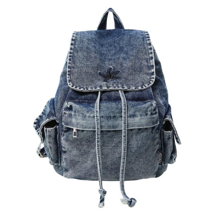 Stylische Denim Zugbeutel Rucksack Karnz