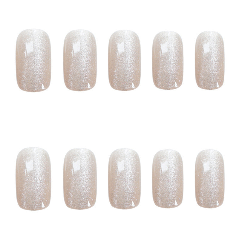 Glitzerndes Natürliches Finish Press-On Nagelset Karnz