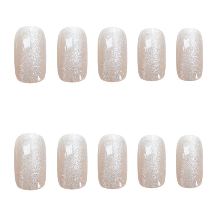 Glitzerndes Natürliches Finish Press-On Nagelset Karnz