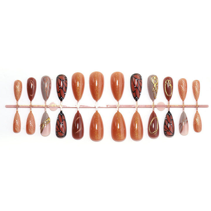 Elegantes Künstlerisches Press-On Nail Set Karnz