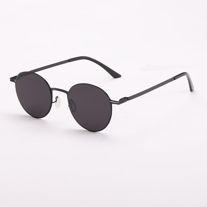 Damen elegante runde Sonnenbrille mit UV-Schutz Karnz