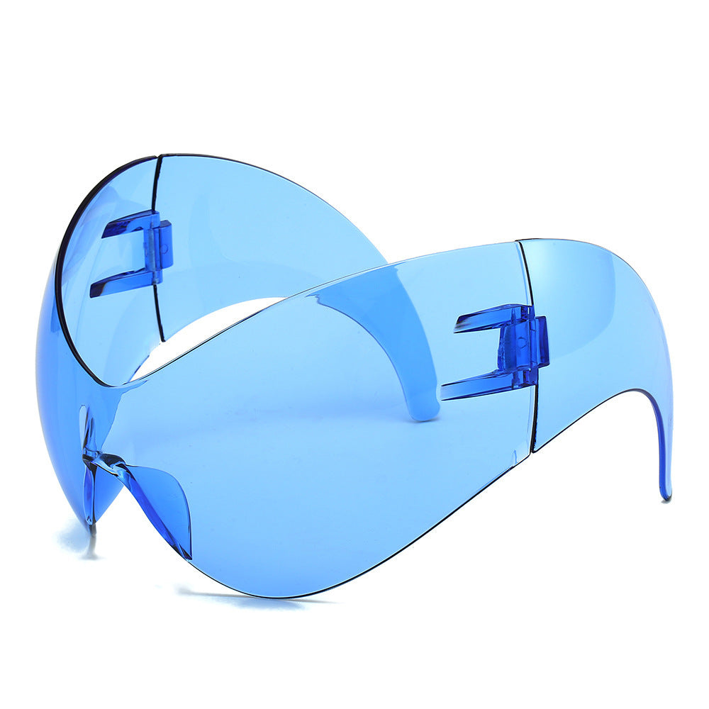 Oversized futuristische Schild Sonnenbrille Karnz