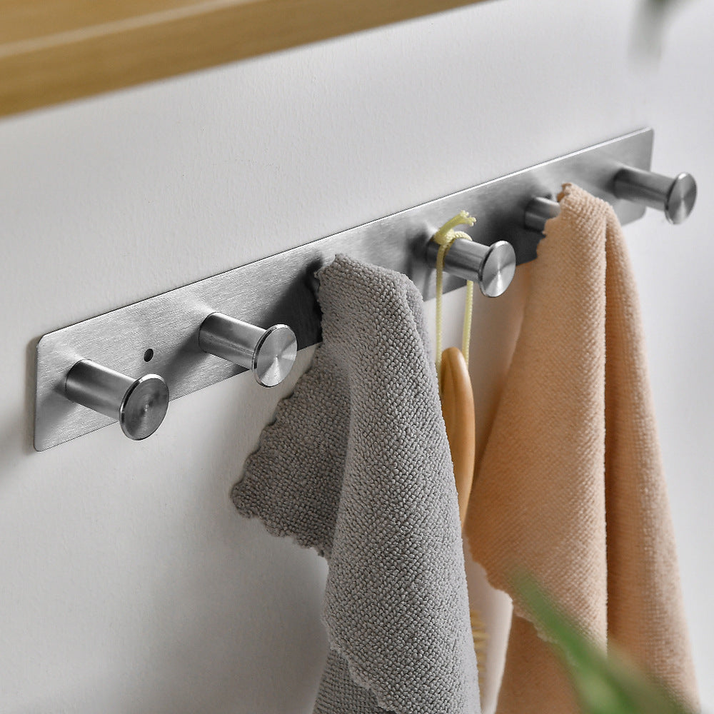 Wandhängende Edelstahl-Garderobe mit Fünf Haken Karnz