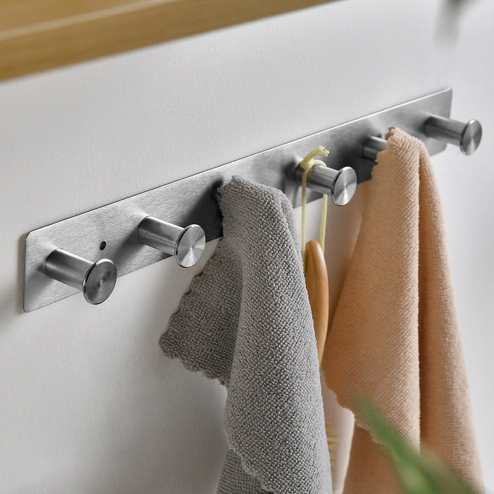 Wandhängende Edelstahl-Garderobe mit Fünf Haken Karnz