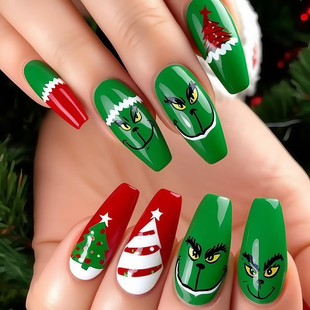 Festliche Kunstnägel mit weihnachtlichen Motiven Karnz