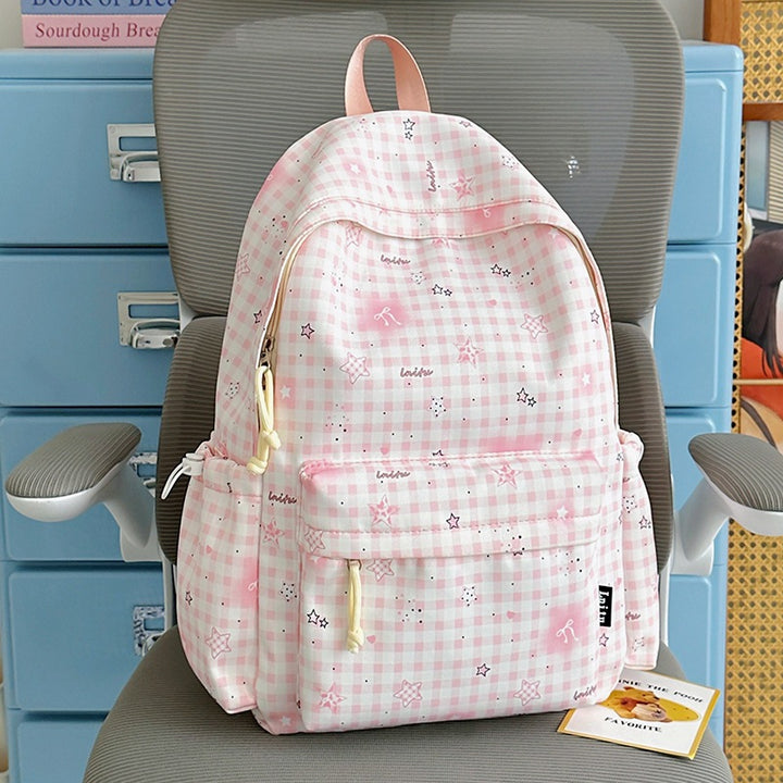 Stylische karierte Druck Rucksack Karnz