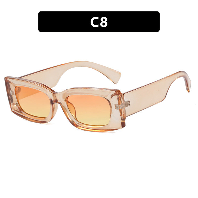 Damen modische quadratische Sonnenbrille mit transparentem Rahmen und schützendem UV-Filter Karnz