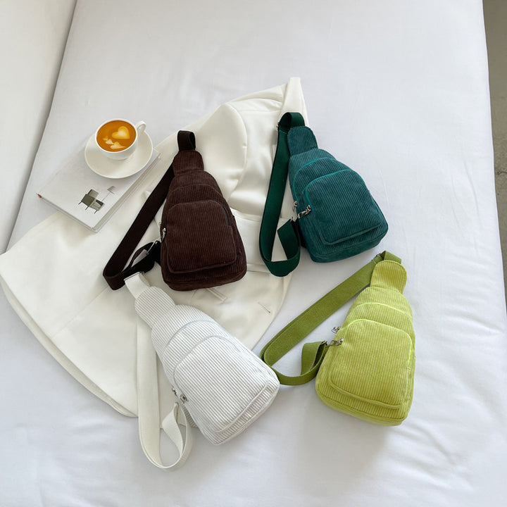 WoMulti-Fächige Corduroy Sling Bag Karnz