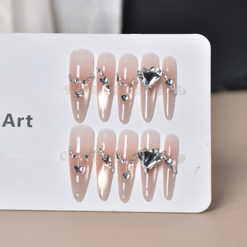 Glamourös Dekorativer Press-On Nagelset Karnz