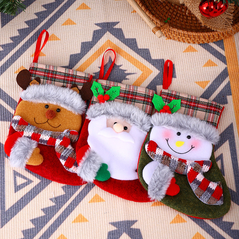 Weihnachtlicher Stoffsocken Karnz