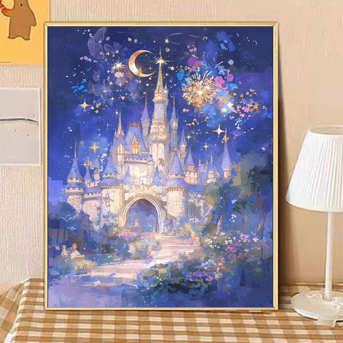 Verzaubertes Schloss Landschaft Leinwand Kunst Karnz
