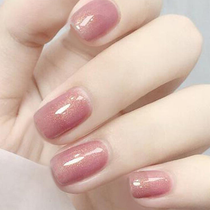 Glitzernde Gel Press-On Nägel Karnz