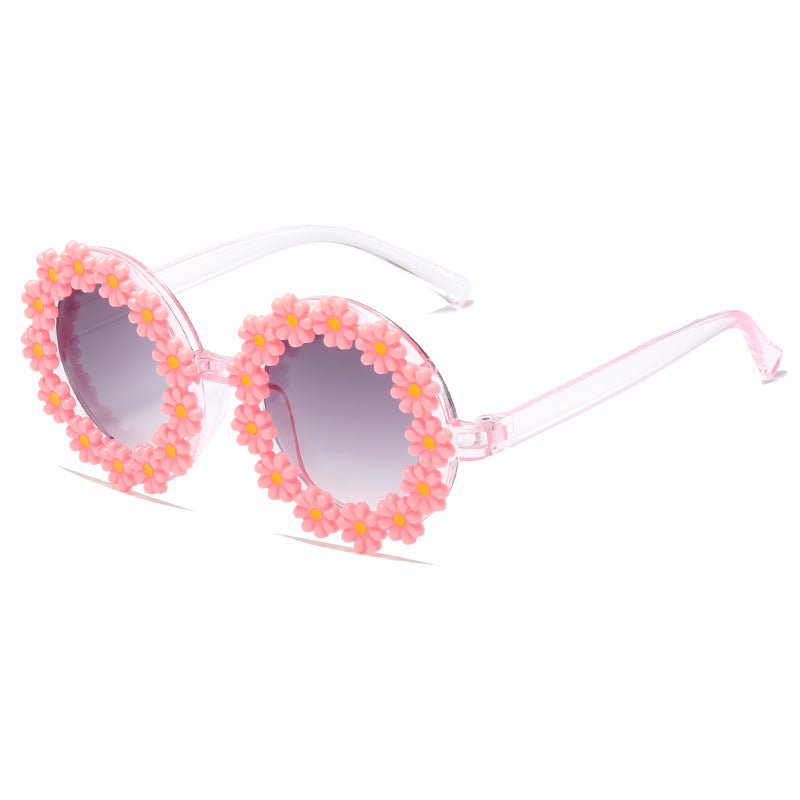 Damen stylische Sonnenbrille mit floralen Applikationen Karnz