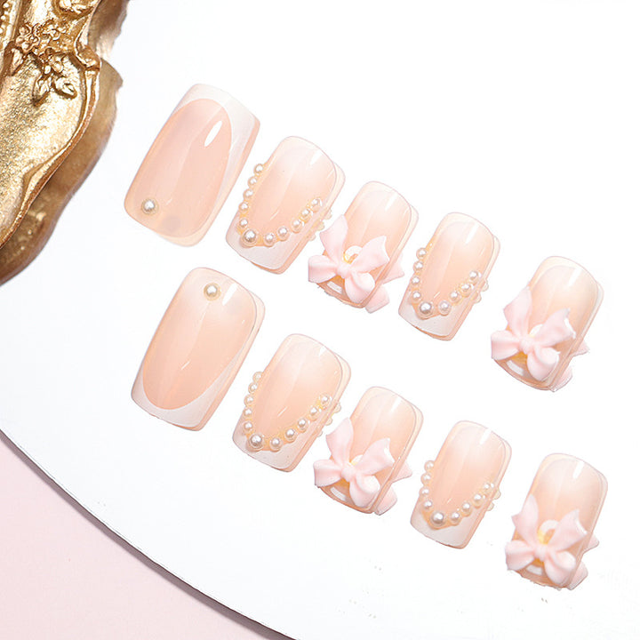 Elegante dekorative Press-On-Nagelset Karnz