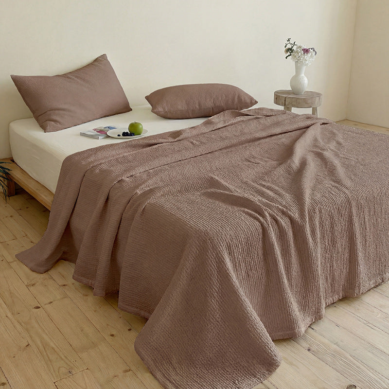 Leichte Waffelstruktur-Tagesdecke aus atmungsaktiver Baumwolle für Bett und Sofa
