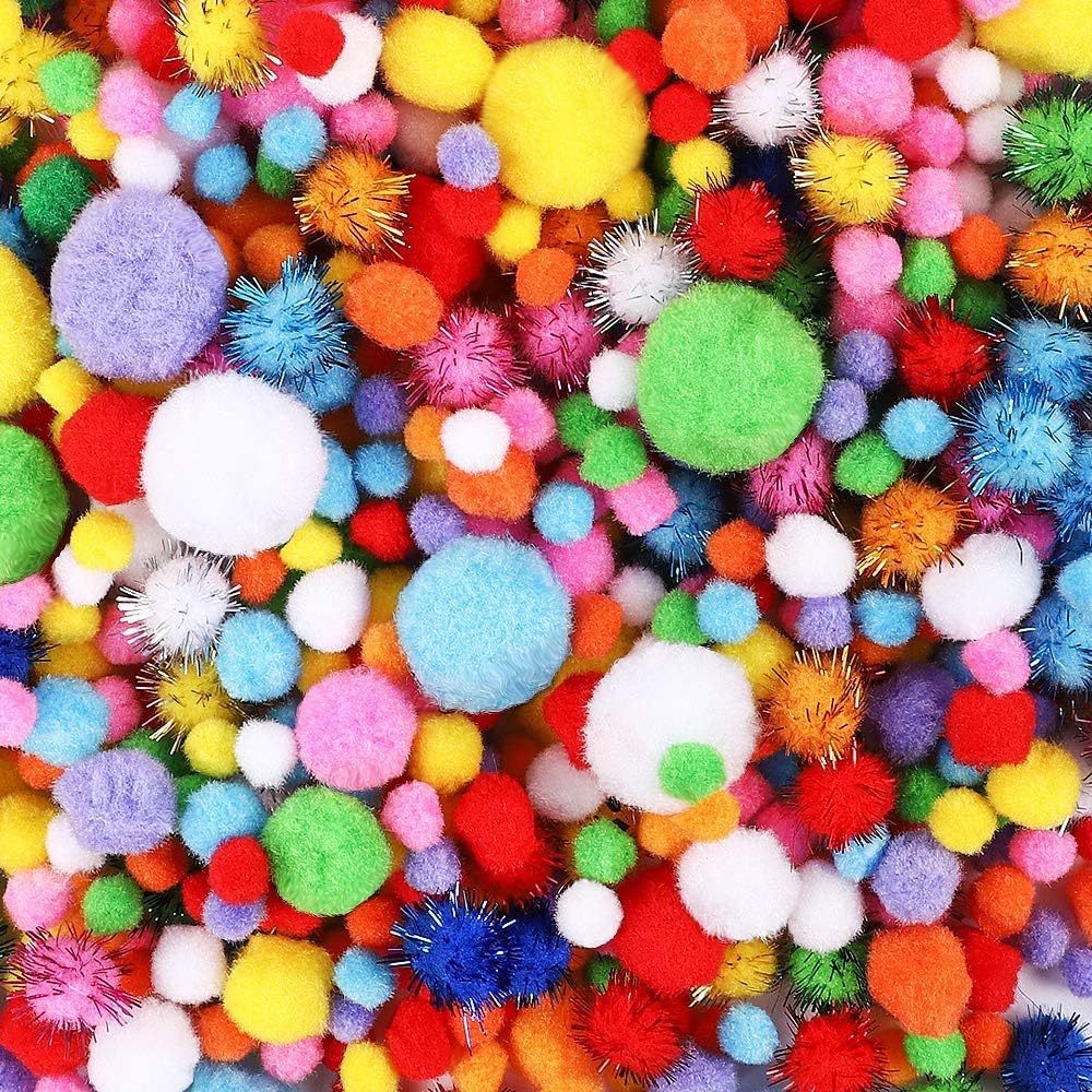 Unisex farbenfrohe Bastelpompons Karnz