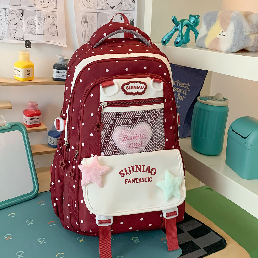 Stylische Pünktchen Schultasche Karnz
