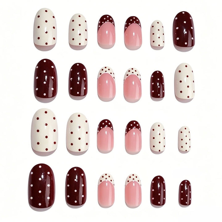 Kunstnagelset mit festlichen Punkte- und Farbverlauf-Designs Karnz