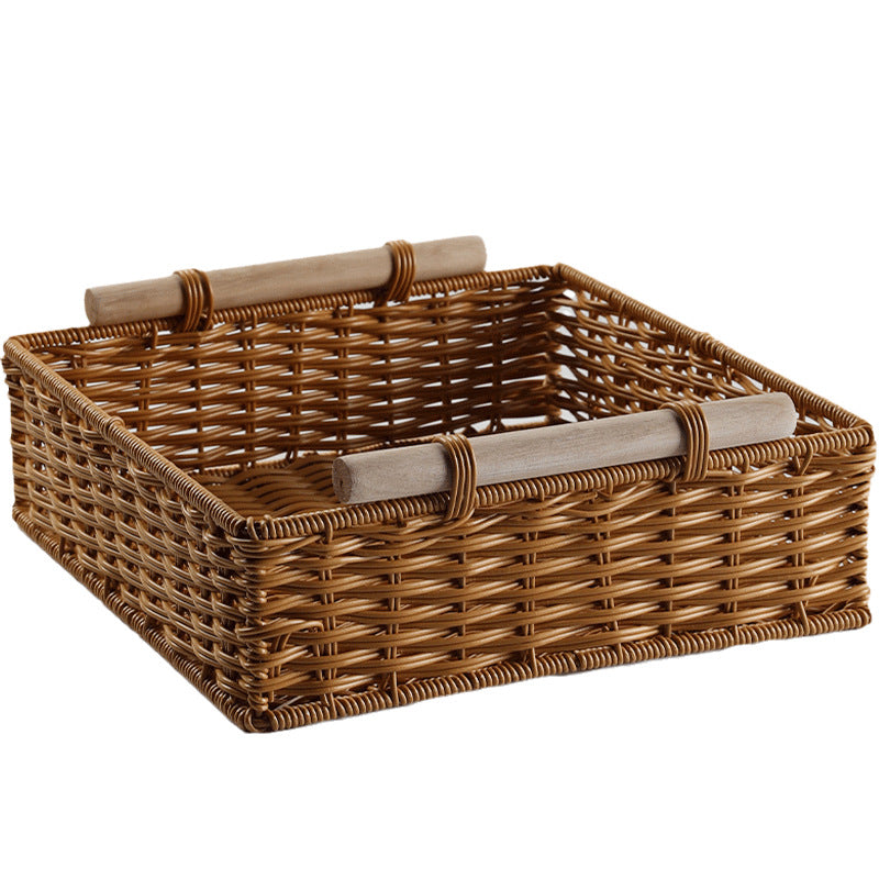 Unisex Praktischer Aufbewahrungskorb mit Holzgriffen Karnz