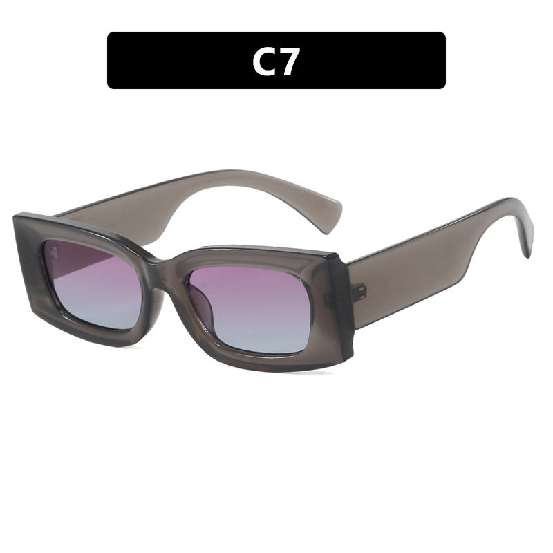 Damen modische quadratische Sonnenbrille mit transparentem Rahmen und schützendem UV-Filter Karnz
