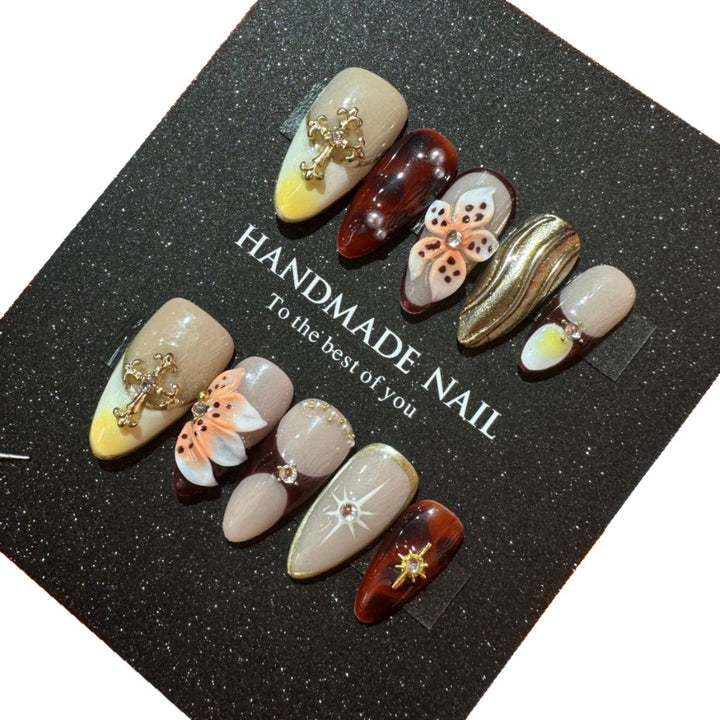 Handgemachtes Luxus Press-On Nagelkunst Set