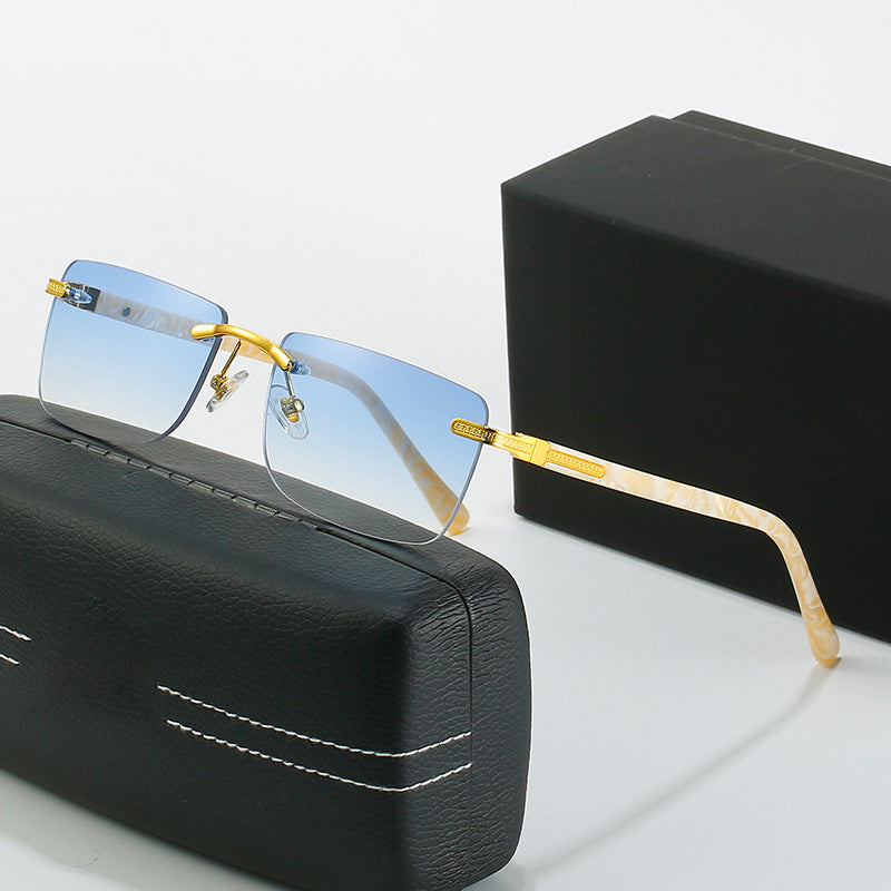 Damen modische Sonnenbrille mit stilvollem, eckigem Rahmen und eleganten Metallakzenten Karnz
