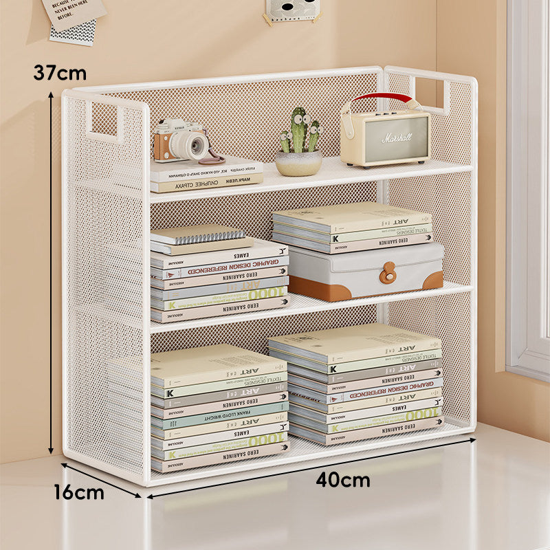 Mesh Stufiger Desktop-Organizer-Regal mit Griffausschnitten