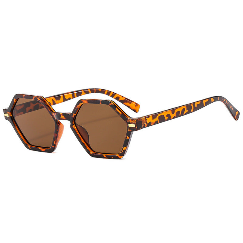 Damen hexagonale Sonnenbrille mit modischem Design und UV-Schutz Karnz
