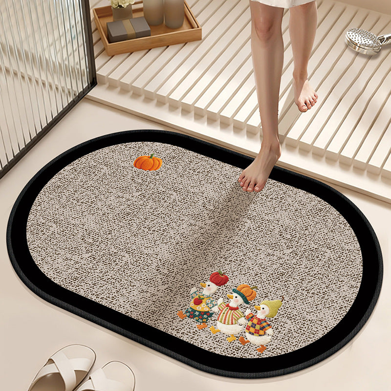 Absorbierende rutschfeste Badematte mit Wintermotiv